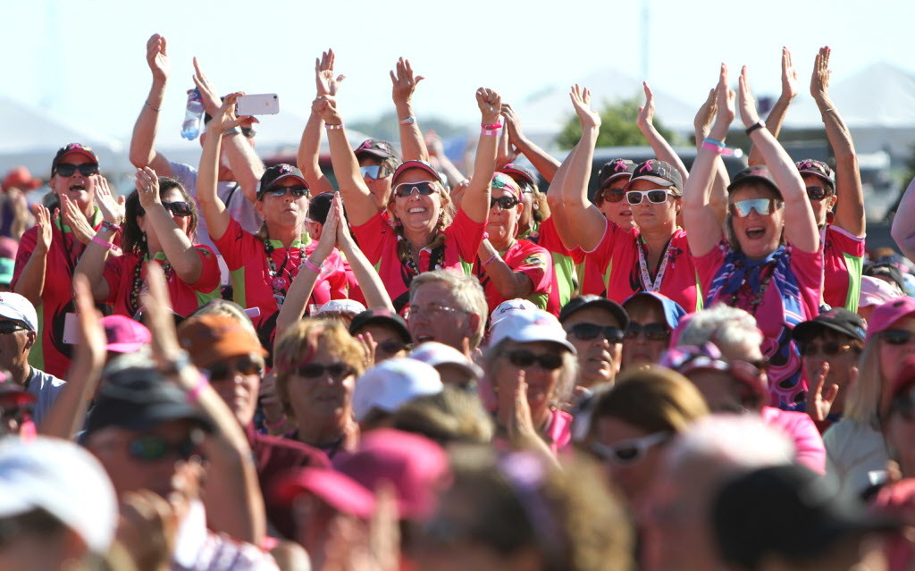 Thousands of women and men took part in the 2014 Dragon Boat Festival at Nathan Benderson Park Sunday Oct. 26 in Sarasota, Fl. The festival concluded with an awards ceremony and prizes for the first place winners as well as all participants. ( Photo/ Matt Houston )