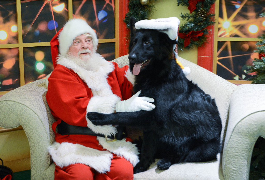 Santa was very entertained by Jäger, 11 mos., who was quite excited to have his photo taken with Santa Wednesday, Dec. 17 at Westfield Sarasota Square. STAFF PHOTO / RACHEL S. O'HARA