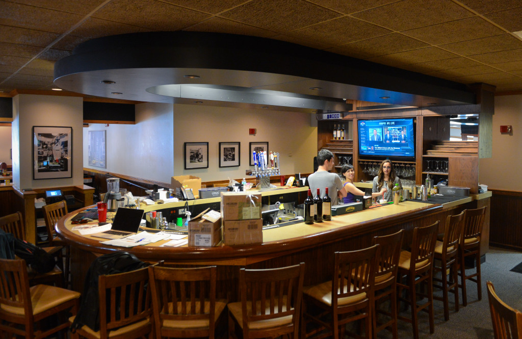 Sol's NYC Delicatessen bar staff prepare to open at 1991 Main Street in Sarasota on Monday. STAFF PHOTO / DAN WAGNER