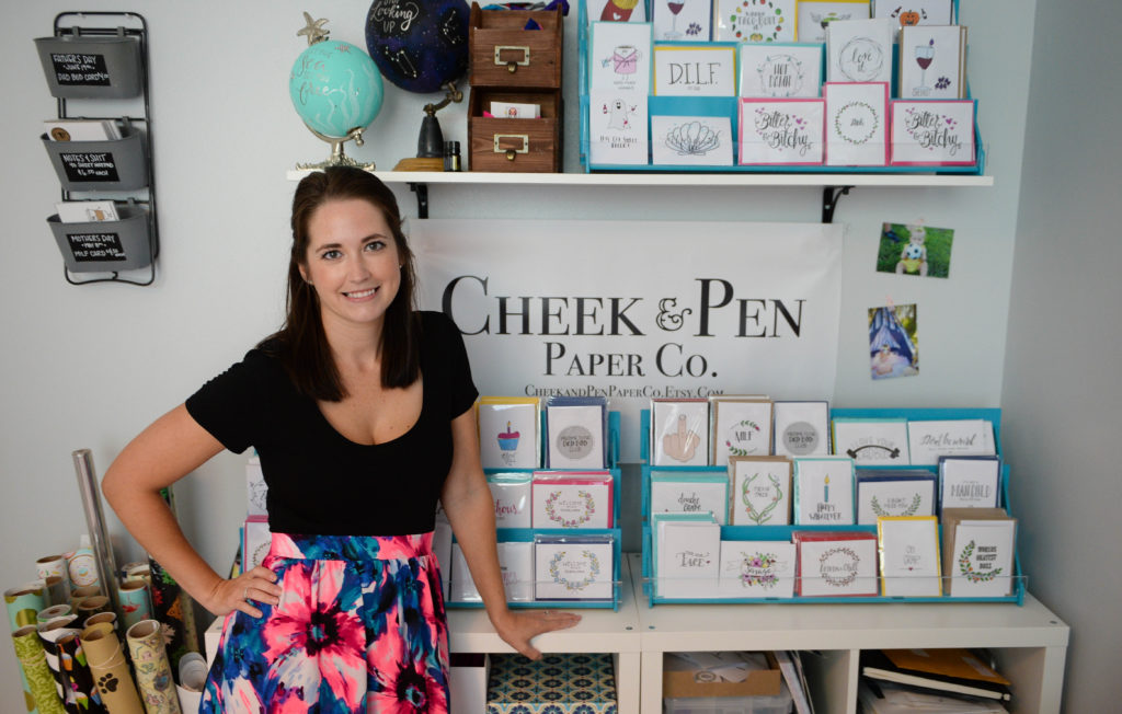 Bailey Spasovski, 29, is the owner of Cheek & Pen Paper Co. which she runs out of her home in Sarasota. Herald-Tribune staff photo / Rachel S. O'Hara