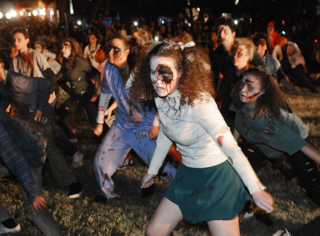 Sarasota High School student dance during Halloween performance of Thriller 
